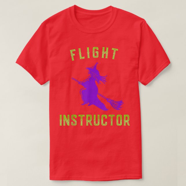 Camiseta Instrutor de voo Witch Halloween 193 (Frente do Design)