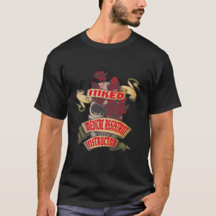 Camiseta Instrutor do Assistente médico Rosas vermelhas de