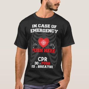 Camiseta Instrutor Engraçado Cpr Primeiro Auxílio para Enfe