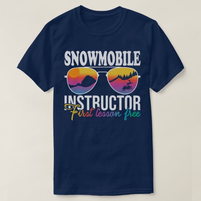 Camiseta Instrutor Snowmobile First Lesson Free Skimobile (Frente do Design)