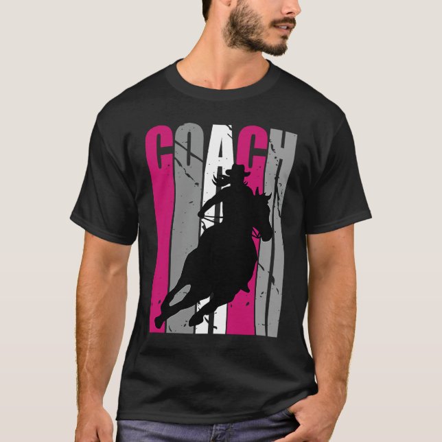 Camiseta Instrutora de Corridas de Barril de Cavalgada de C (Frente)