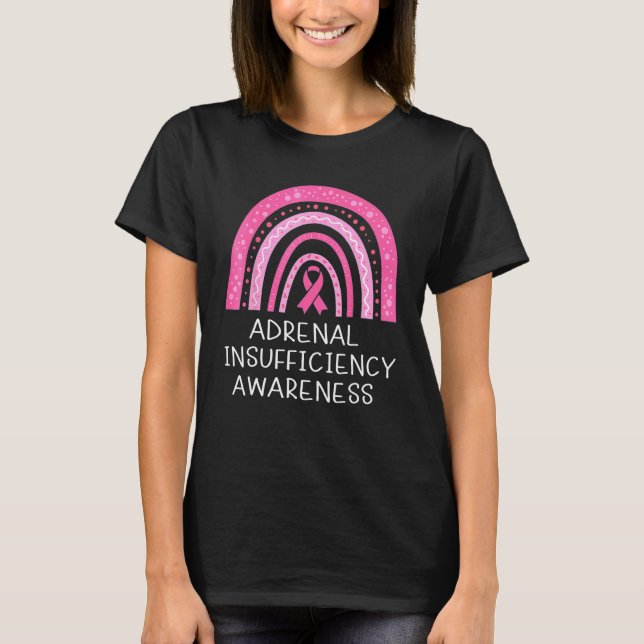Camiseta Insuficiência Adrenal Sensibilização Rosa Brilhant (Frente)