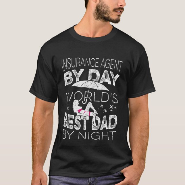 Camiseta Insurance Agent by Day world's best Dad by Night S (Frente)