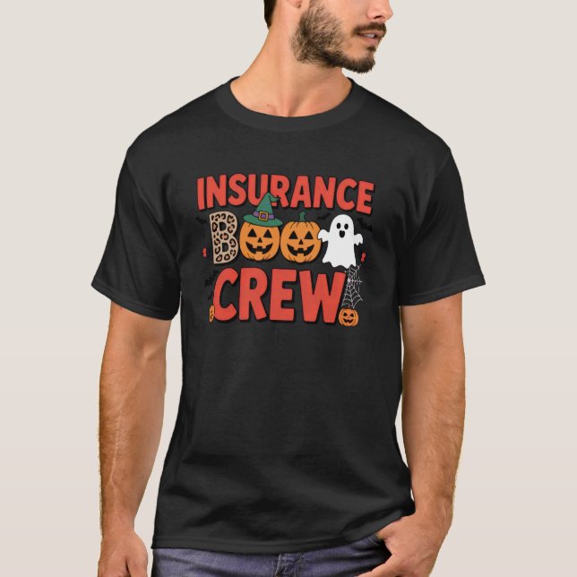 Camiseta Insurance Boo Crew Halloween Theme For Spooky Offi (Frente)