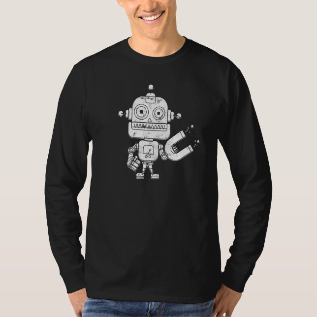 Camiseta Inteligência Artificial Escuro-Robô Distante (Frente)