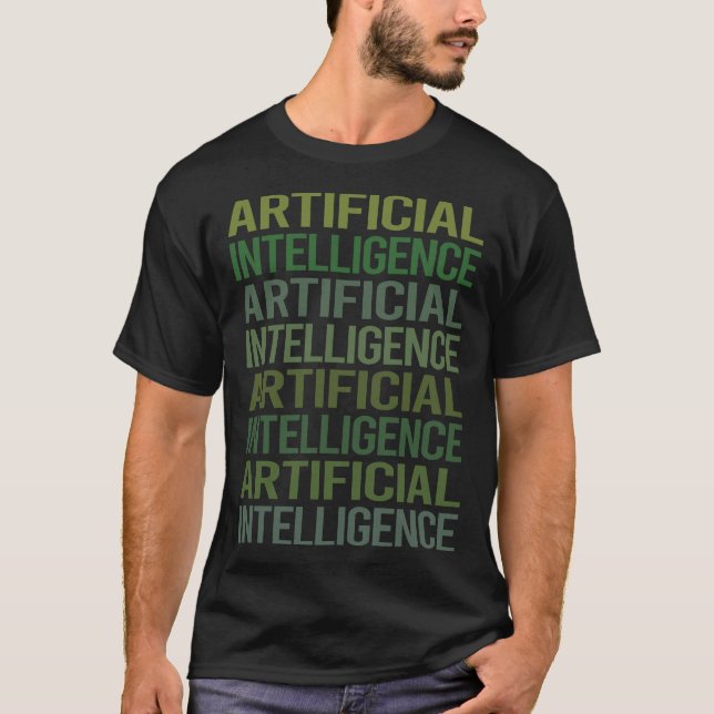 Camiseta Inteligência Artificial IA Texto Verde (Frente)