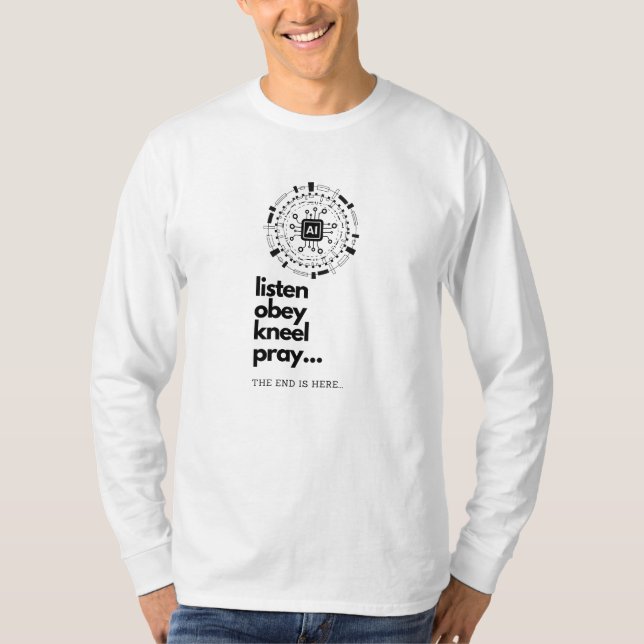 Camiseta Inteligência artificial... Mestre da humanidade! (Frente)