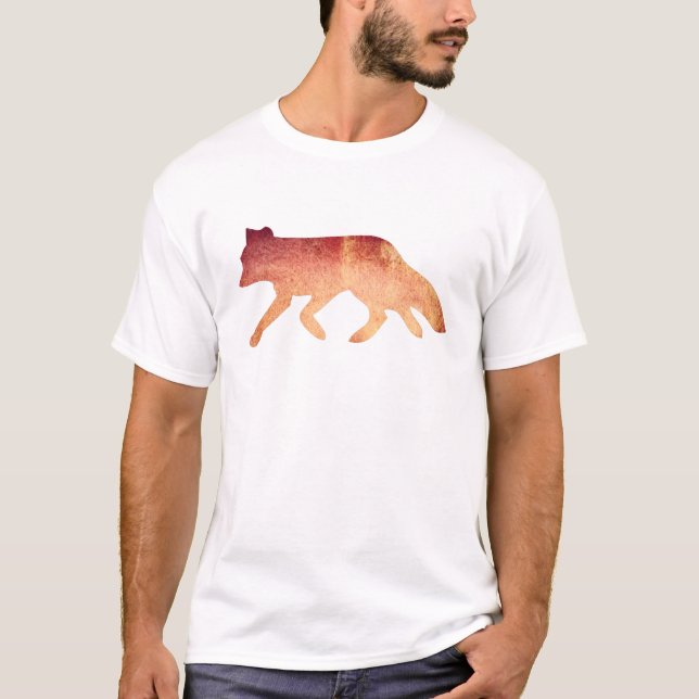 Camiseta Inteligente como uma aguarela tipográfica do Fox (Frente)