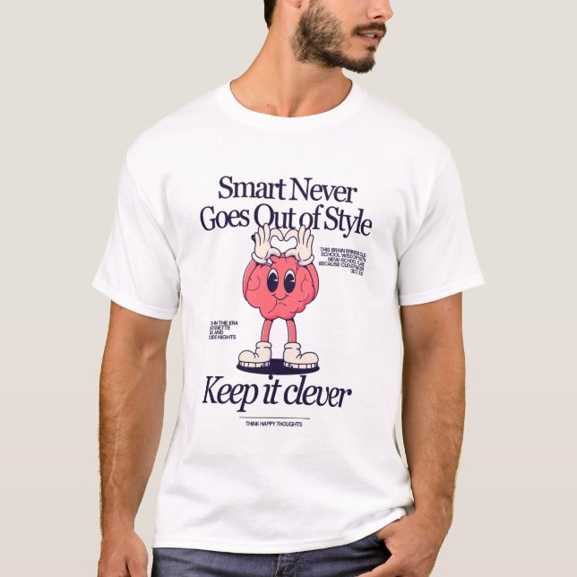 Camiseta Inteligente Nunca Sai de Moda (Frente)