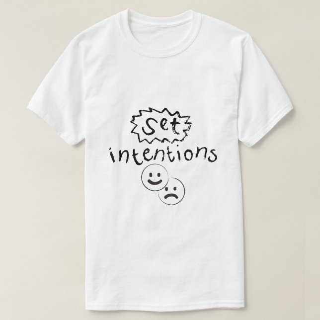 Camiseta Intenções – Tipografia de Mentalidade (Frente do Design)