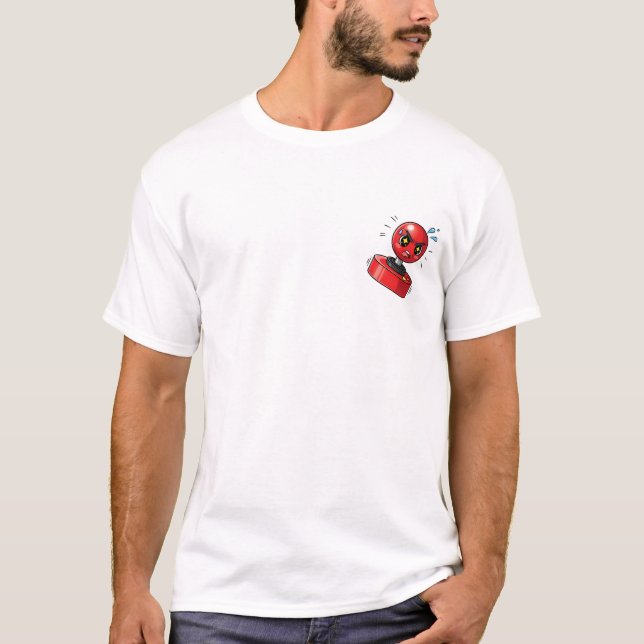 Camiseta Intense Red Arcade Joystick with Starry Eyes (Frente)