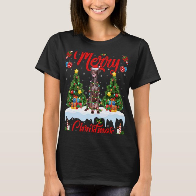 Camiseta Inter Dog Luzes Árvore de Natal Papai Noel Inter D (Frente)