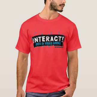 Camiseta Interativo! Branco sobre a turquesa