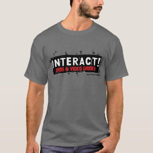 Camiseta Interativo! Branco sobre o vermelho