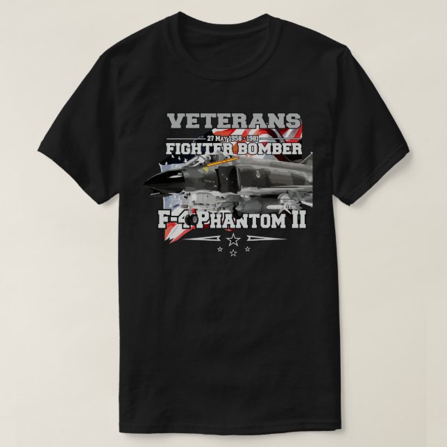 Camiseta Interceptor de jato supersônico F4 Phantom II (Frente do Design)