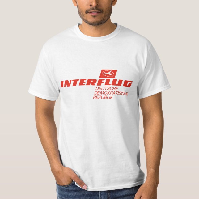 Camiseta Interflug, companhia aérea nacional da Alemanha Or (Frente)