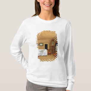 Camiseta Interior com uma mulher assentada