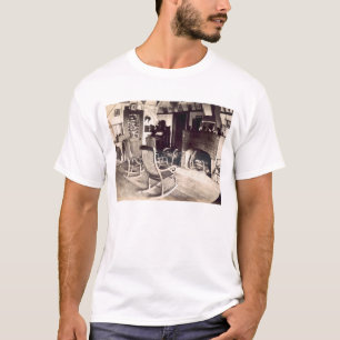 Camiseta Interior de uma barraca de madeira americana,