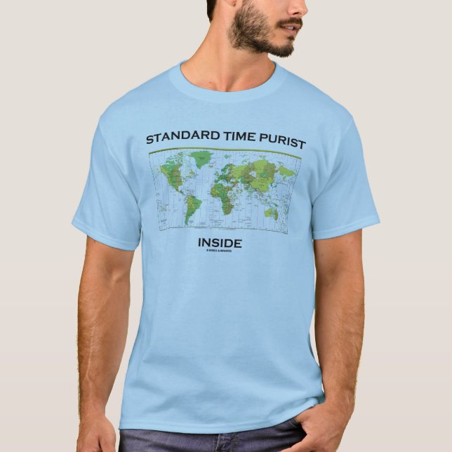 Camiseta Interior do purista das horas padrão (mapa do (Frente)