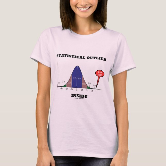 Camiseta Interior estatístico do Outlier (humor da curva de (Frente)