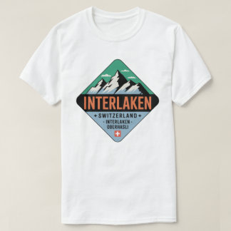 Camiseta Interlaken Suíça Montanha Badge