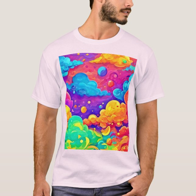 Camiseta Intermitência de Cor do Cartoon (Frente)