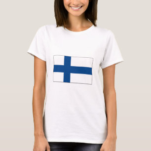 Camiseta International da BANDEIRA de Finlandia