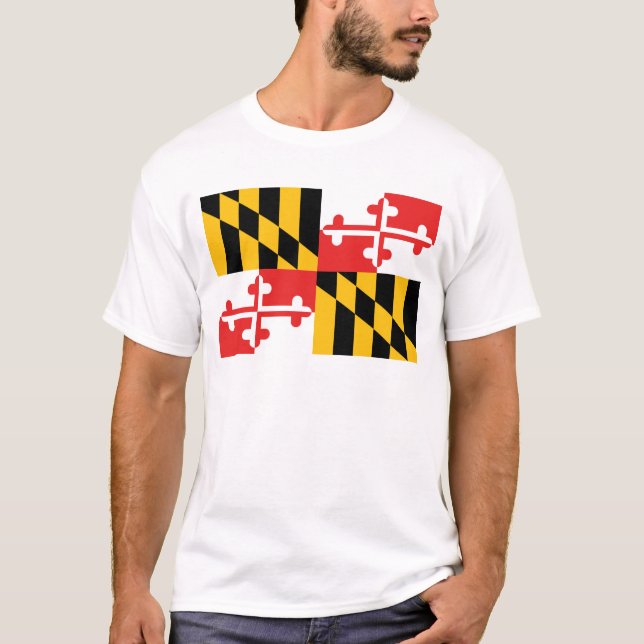 Camiseta International da BANDEIRA de Maryland (Frente)