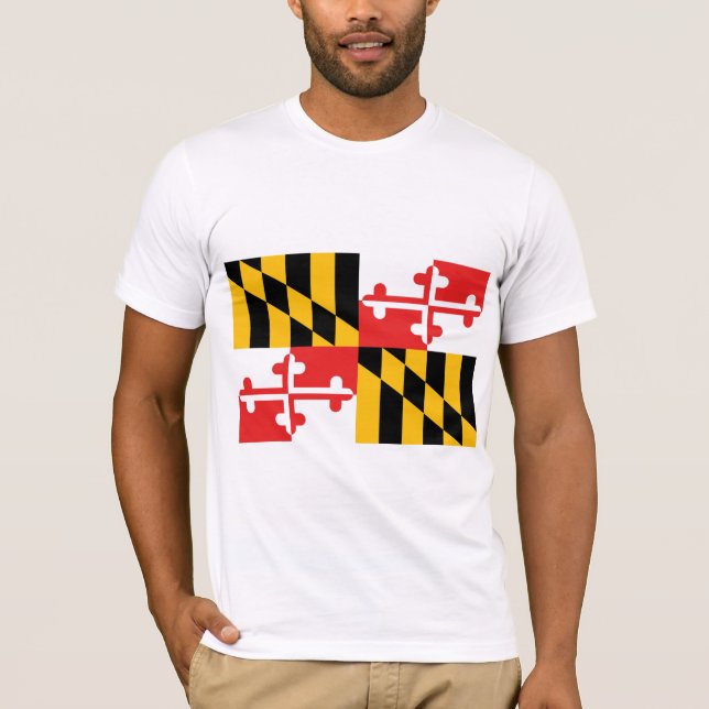 Camiseta International da BANDEIRA de Maryland (Frente)