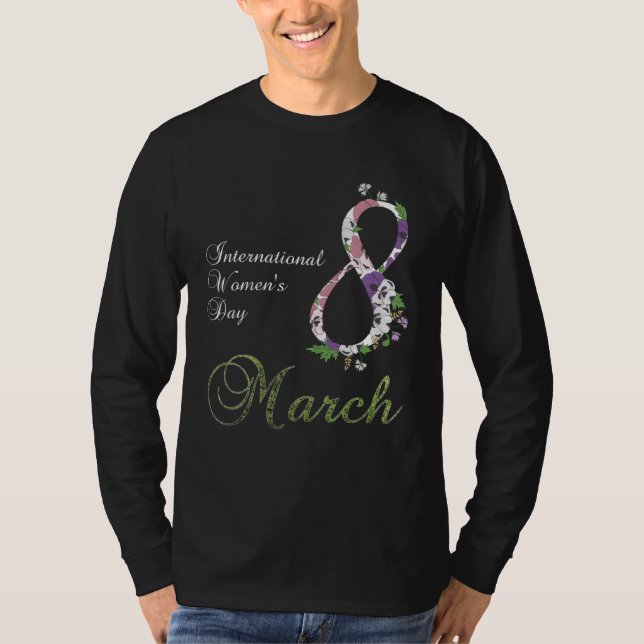 Camiseta International Women s Day Pansy Flower March 8 202 (Frente)