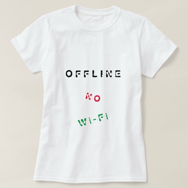 Camiseta Internet T-Shirt Engraçado - Offline (Frente do Design)