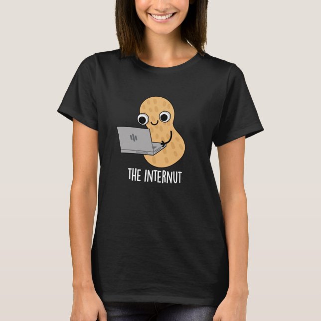 Camiseta Internut Funny Internet Peanut Pun Dark BG (Frente)