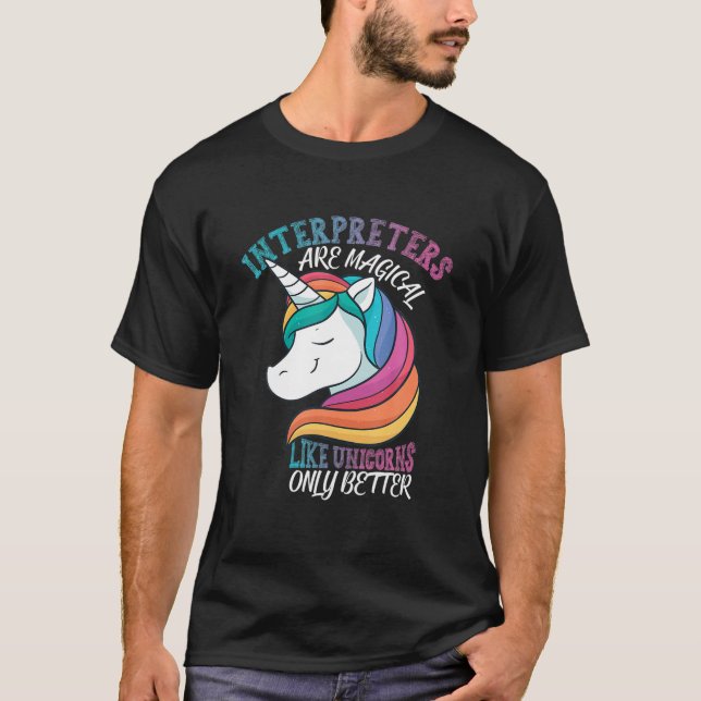 Camiseta Intérprete como Unicorns ASL (Frente)