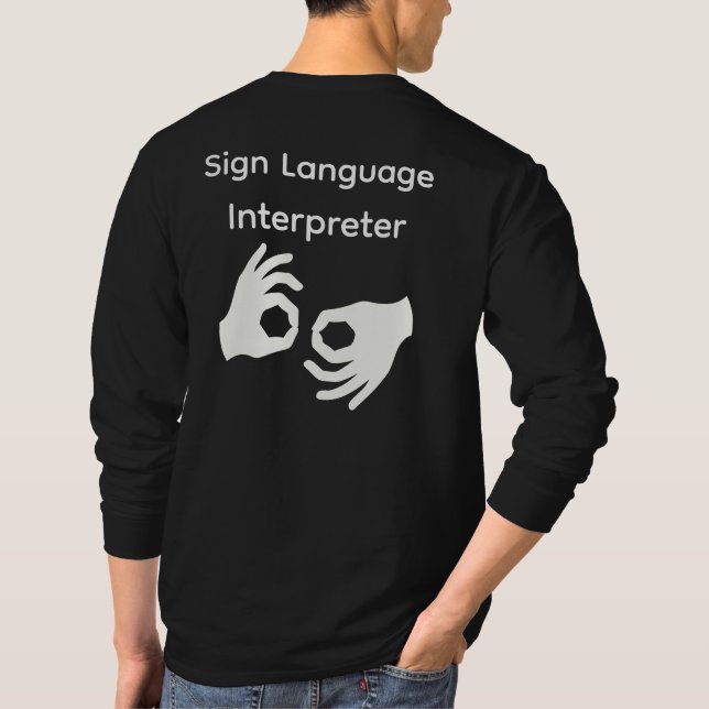 Camiseta Intérprete de Língua de Sinais Manga longa (Verso)