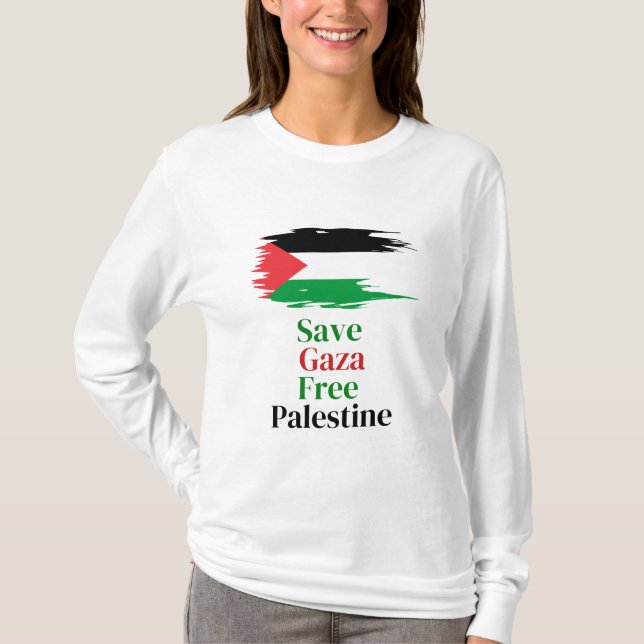 Camiseta Interromper a Guerra / Apoiar Gaza e a Palestina (Frente)