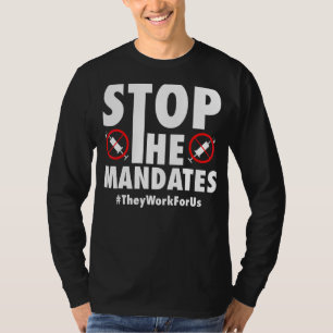 Camiseta Interromper Os Mandatos Anti-Vacinação Sem Anti-Va
