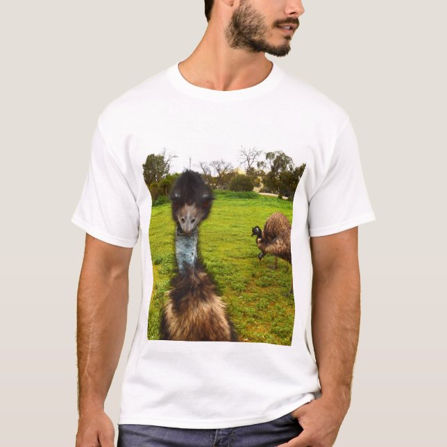 Camiseta "Interrupção de penas: O Fotobomb Emu Excelente" (Frente)