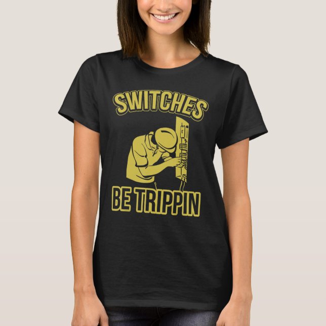 Camiseta Interruptores Eletrônicos São Etricidade De Caixa  (Frente)