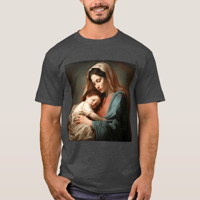 Camiseta Intimate Painting of Motherhood with Gentle Warm G (Frente)