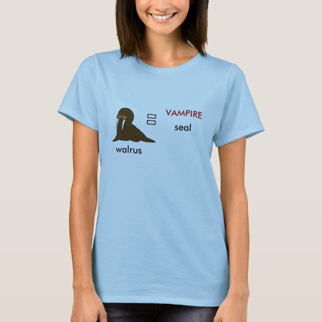 Camiseta Intitulado, morsa, VAMPIRO, selo (Frente)
