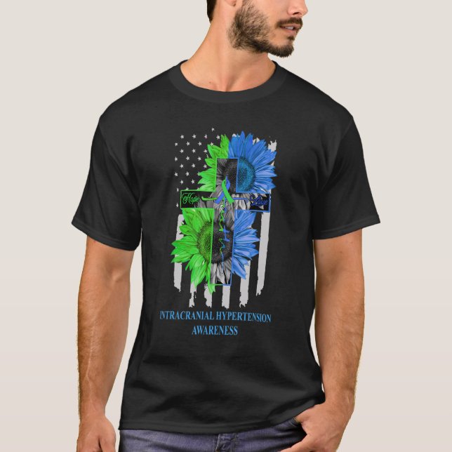 Camiseta Intracranial Hypertension Awareness US Flag Faith  (Frente)