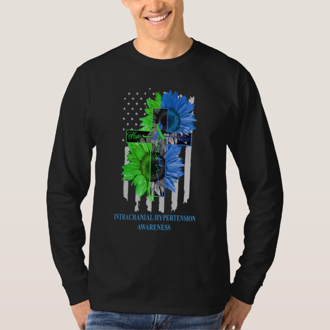 Camiseta Intracranial Hypertension Awareness US Flag Faith  (Frente)