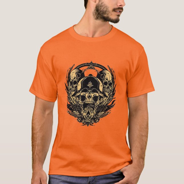 Camiseta Intrair Design do crânio (Frente)