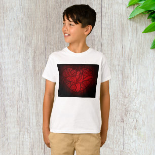 Camiseta Intrate Red Mandala Heart Romantic Boho Patterno