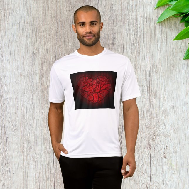 Camiseta Intrate Red Mandala Heart Romantic Boho Patterno (Criador carregado)