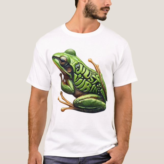 Camiseta Intricate Green Frog Just Vibin' (Frente)