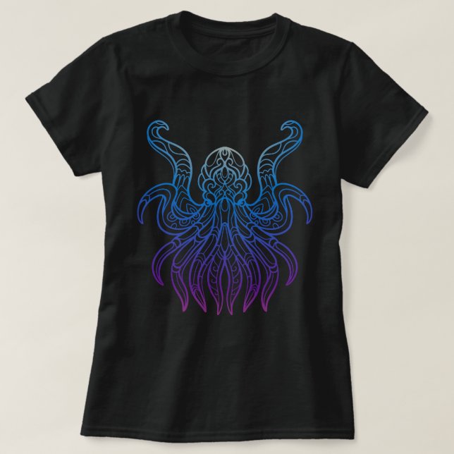 Camiseta Intricate Kraken (Frente do Design)