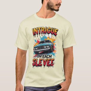 Camiseta Intriga Cada Manga Carro Esportivo Veloz Fogo