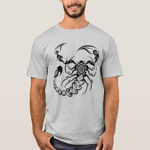 Camiseta Intrincado Desenho de Escorpião Mandala Ornamentad