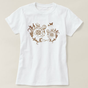 Camiseta Intrincado Ornato Floral Mandala Redemoinho